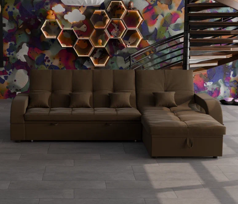 Диваны с ящиком для белья, Модульный диван Майами-2,микровелюр,антивандальная и водостойкая ткань,венеция