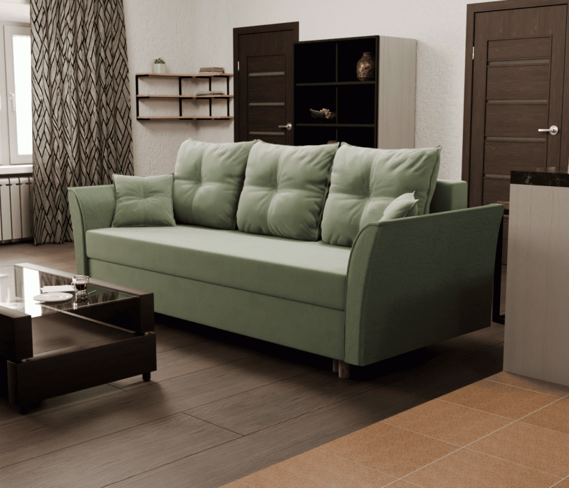 Диваны еврокнижки, Прямой диван Пандора,еврокнижка,велюр