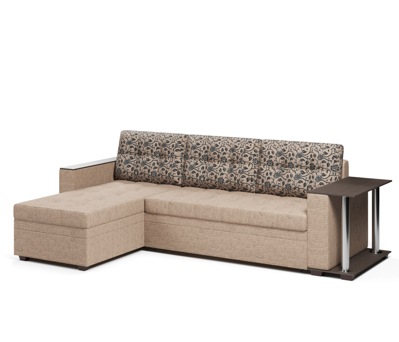 Диваны угловые в гостиную, Диван-кровать угловой Атланта со столом дельфин,рогожка