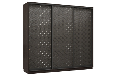 Шкаф-купе Премьер 34 (01РЧ;01РЧ;01РЧ) фасады ромб чёрный/трёхдверный/Профиль чёрный муар