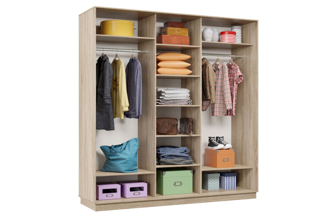 Шкафы-купе 3-х дверные, Шкаф-купе Премьер Лайт 42 (08;11;08) трехдверный