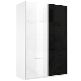 Шкаф Эста дуо Стекло белое/Стекло черное 2400 х 2000 х 660
