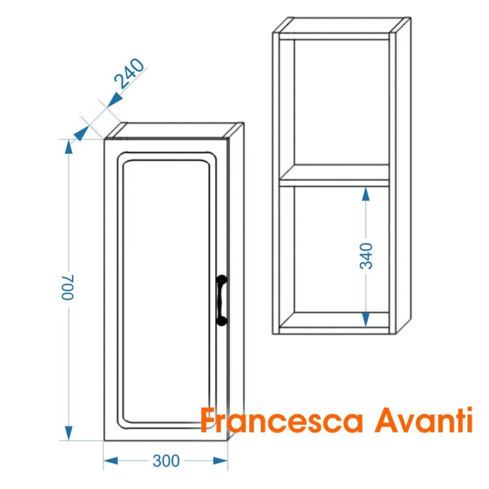 Пеналы, Шкаф навесной Francesca Avanti Империя 30, с подсветкой