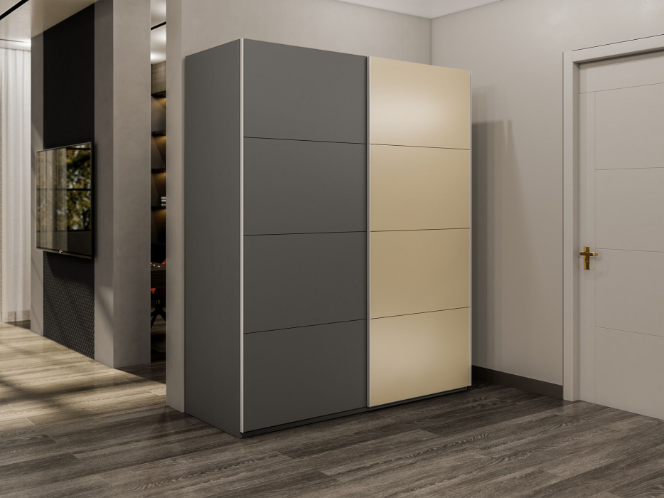 Шкафы-купе 2-х дверные, Шкаф-купе Эста 2-х дверный ДСП/Стекла фисташка/Доводчик 160х66х240