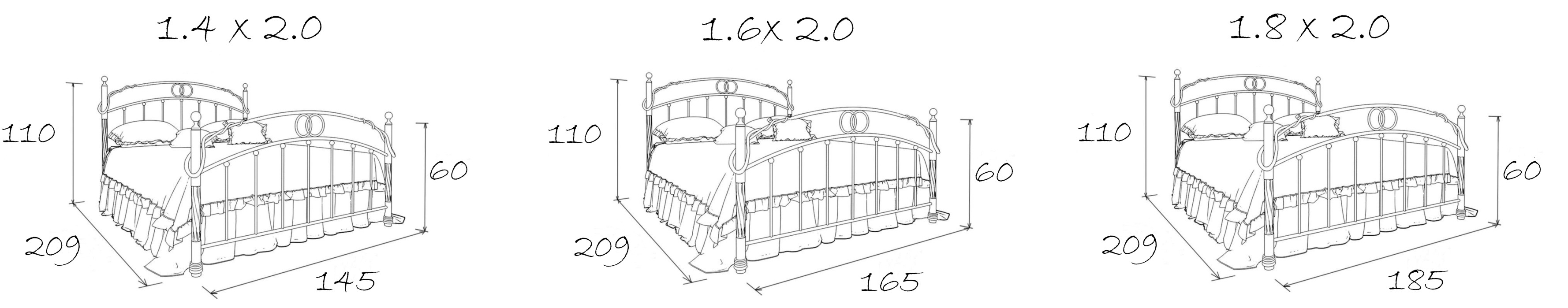 Кованые кровати, Кованая кровать Симона 1.8 с одной спинкой