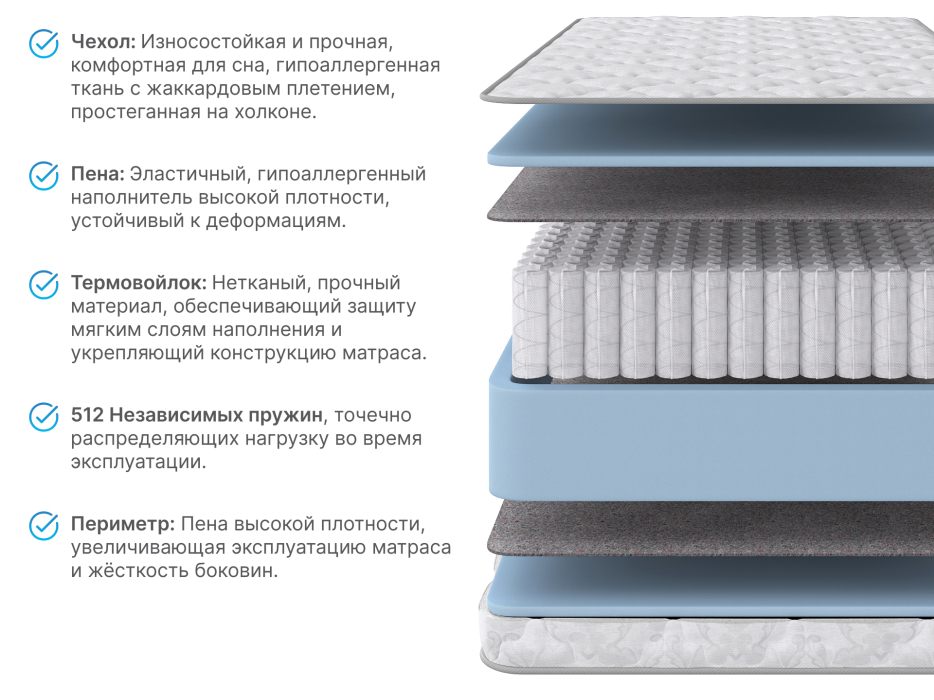 Другие размеры, Матрас DreamLine Селена 800x1900