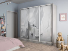 Шкафы-купе 3-х дверные, Шкаф-купе Экспресс 3-х дверный Фотопечать Шелк Стекла 180х60х240