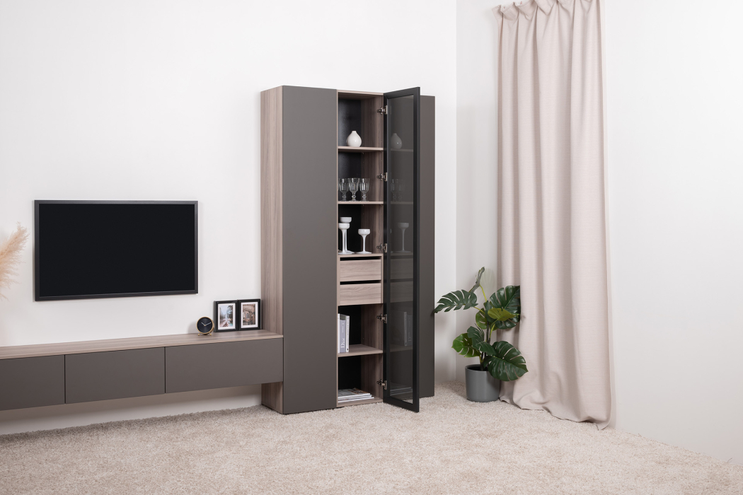 Стеклянные, Шкаф-витрина Роквуд 16.322.04