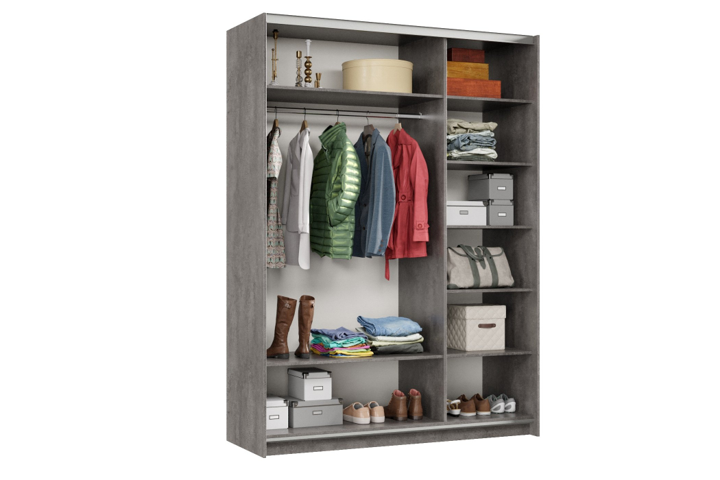 Шкафы-купе 2-х дверные, Шкаф-купе Smart 1622 2х дверный (фасады ЛДСП) профиль серебро