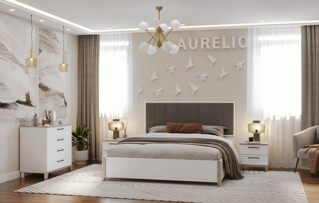 Двуспальные, Модульная система AURELIO (модуль 306) Кровать Люкс 1800 с п/м