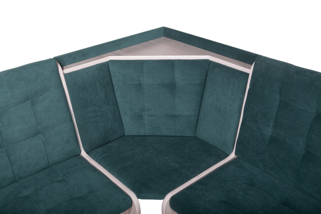 Кухонные уголки, Кухонный уголок Стиль 1Л (со столом СТ4) Ясень шимо светлый / велюр