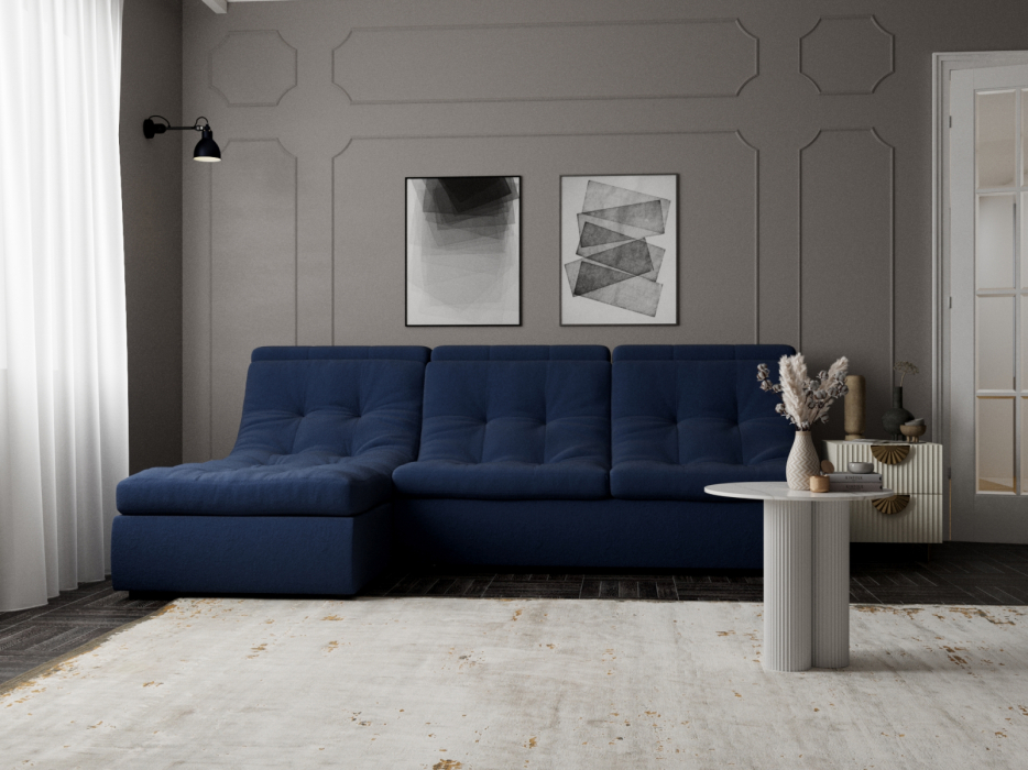 Диваны угловые в гостиную, Угловой диван Монако-2 ППУ, велюр