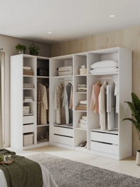 Угловой шкаф для одежды распашной с ящиками София 2200х2500х1300 мм