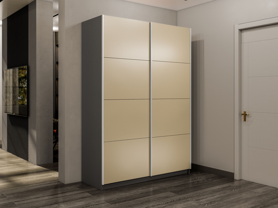 Шкафы-купе 2-х дверные, Шкаф-купе Прайм 2-х дверный Стекла фисташка/Доводчики 160х57х230