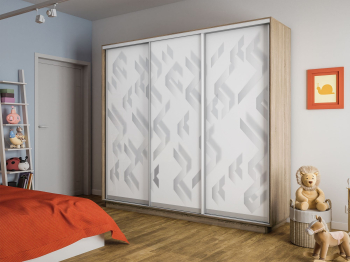 Шкаф-купе Экспресс 3-х дверный Фотопечать Ленты Стекла 210х45х220