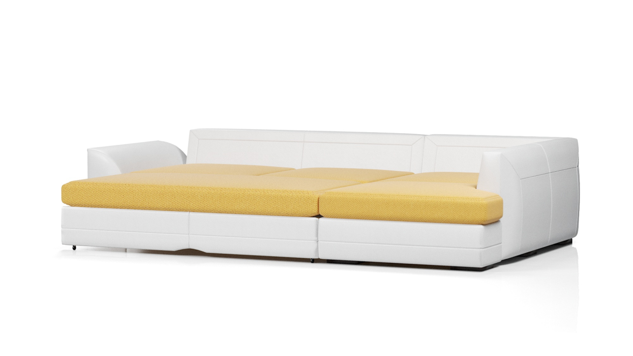 Диваны угловые в гостиную, Диван-кровать угловой Калифорния дельфин,велюр + экокожа