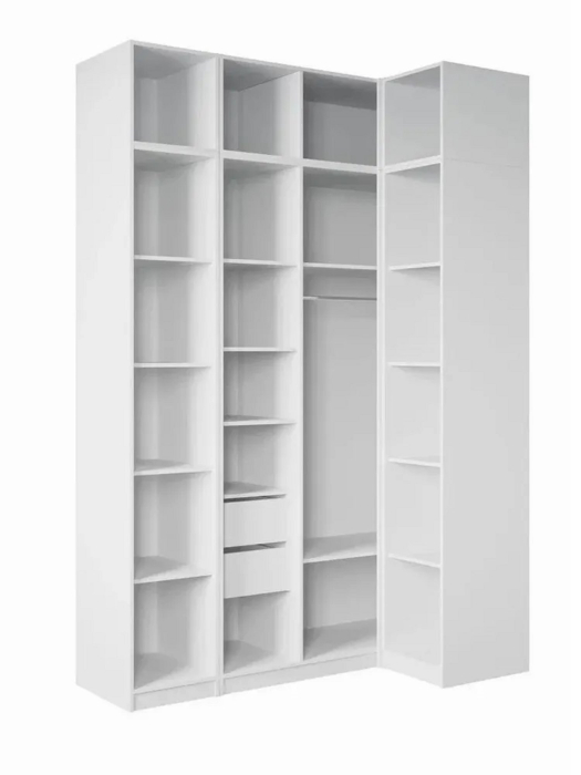 Угловые шкафы, Угловой шкаф для одежды распашной с ящиками и антресолью, София, 2600х1700х900мм