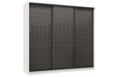 Шкафы-купе 3-х дверные, Шкаф-купе Премьер 57 (01РЧ;01РЧ;01РЧ) фасады ромб чёрный/трёхдверный/Профиль чёрный муар