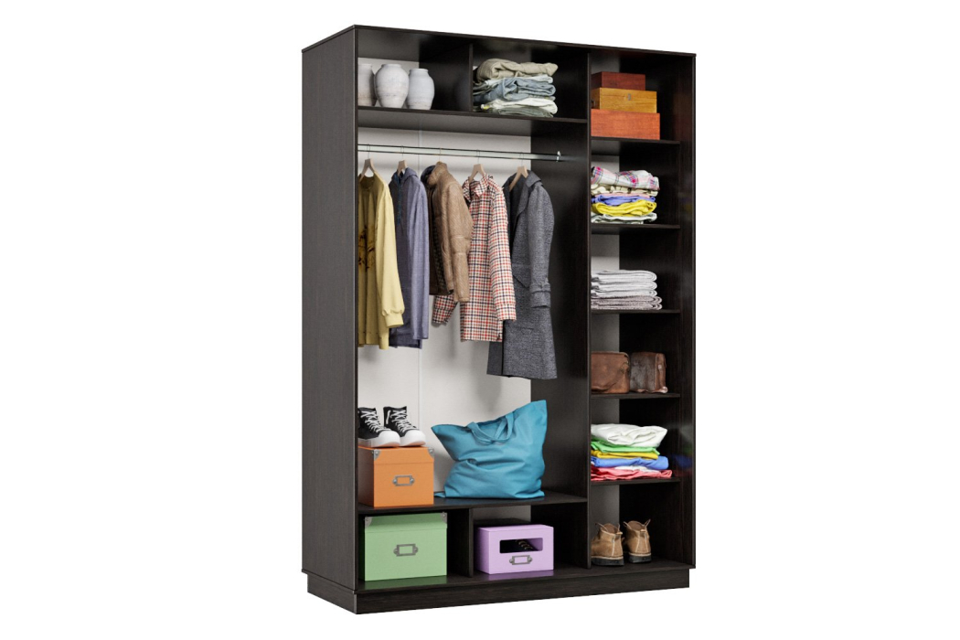 Шкафы-купе 2-х дверные, Шкаф-купе Премьер 10 (11ЗБ;11ЗБ) фасады зеркало бронза/двухдверный/Профиль чёрный муар