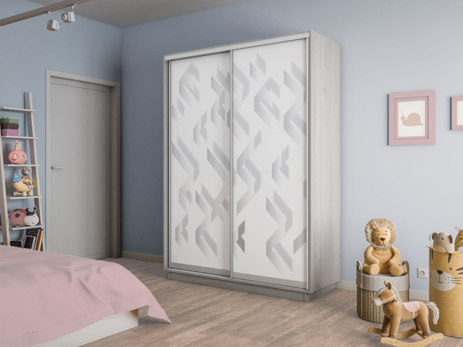 Шкафы-купе 2-х дверные, Шкаф-купе Экспресс 2-х дверный Фотопечать Ленты Стекла 120х60х220