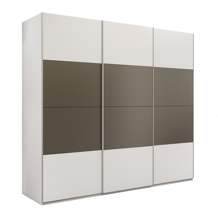 Шкафы-купе 3-х дверные, Шкаф-купе Эста 3-х дверный ДСП/Стекла хаки/Доводчик 240х66х240