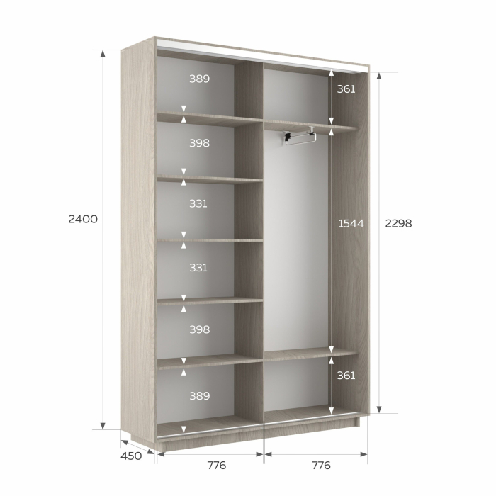 Шкафы-купе 2-х дверные, Шкаф-купе Экспресс 2-х дверный Фотопечать Шары Стекла 160х45х240