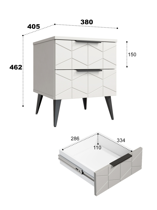 Прикроватные тумбы, Тумба прикроватная Контемпо КТ-04