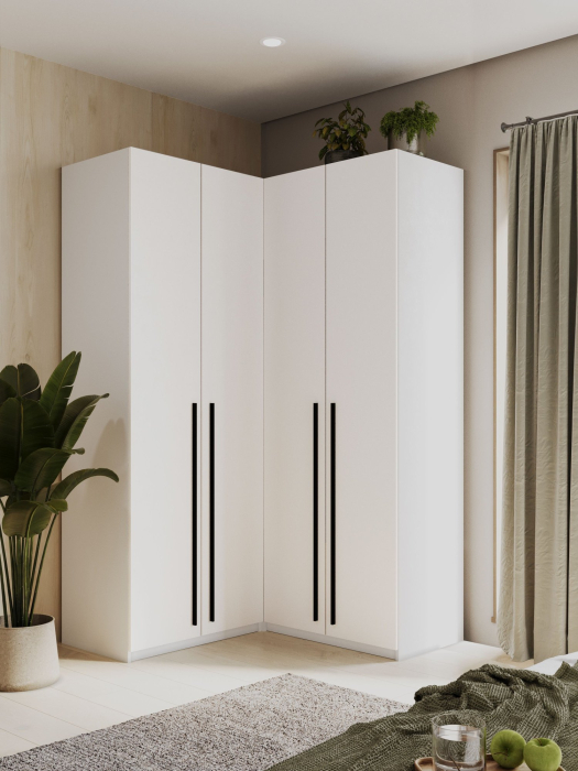 Шкафы, Угловой шкаф для одежды распашной с ящиками, София, 2200х1300х520мм