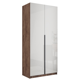 Шкаф распашной Е1 Локер 101x52.5x220 см, с белым стеклом