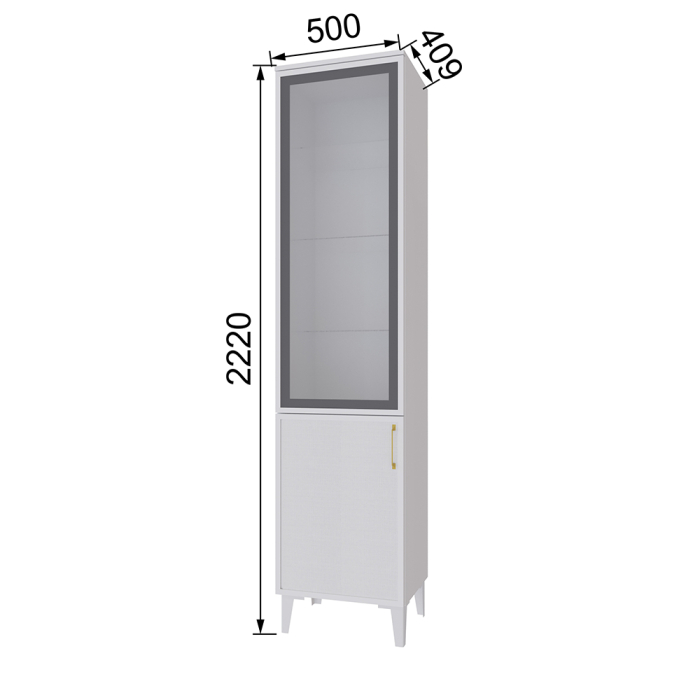 Распашные шкафы, Пенал-витрина Толедо ТШ-1