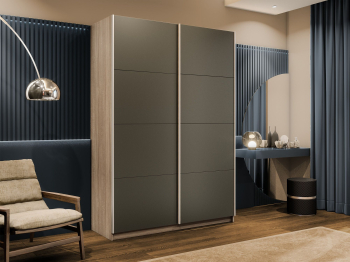 Шкаф-купе Прайм 2-х дверный Стекла хаки/Доводчики 140х57х230