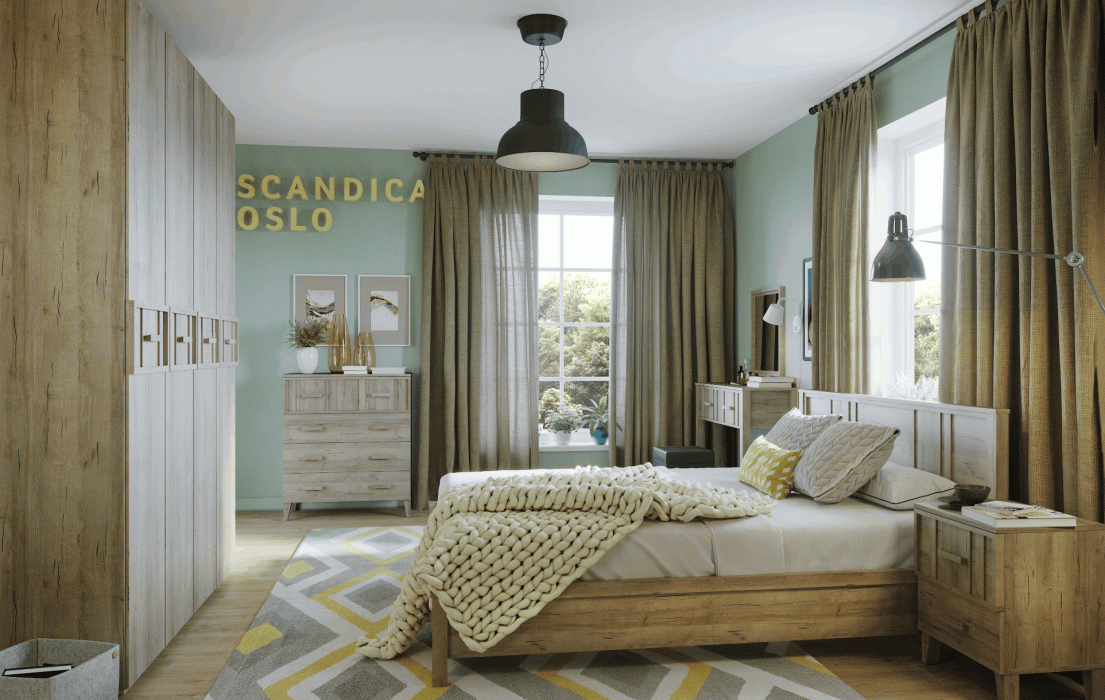 Кровати, Спальня Scandica Oslo (модуль 306) Кровать 180*200 с орт.осн.