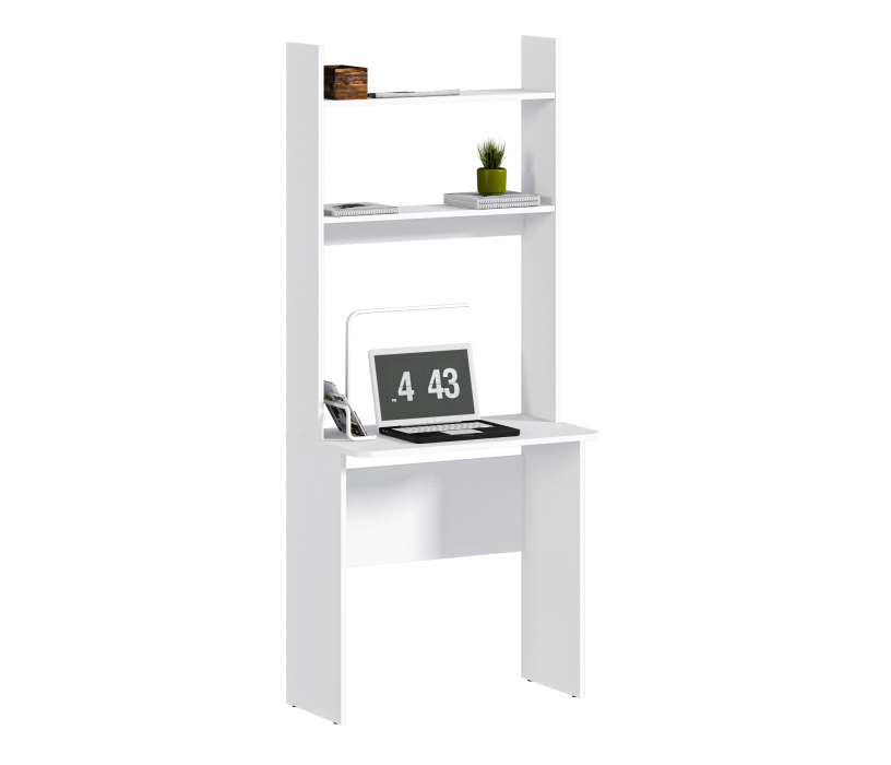 Стеллажи, Стеллаж со столом Альфа СБ-3486 Белый