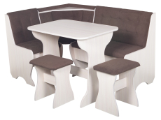 Кухонные уголки, Кухонный уголок Стиль 1Л (со столом СТ4) Дуб млечный / велюр