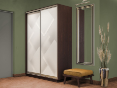 Шкафы-купе 2-х дверные, Шкаф-купе Экспресс 2-х дверный Фотопечать Квадрат Стекла 140х45х240