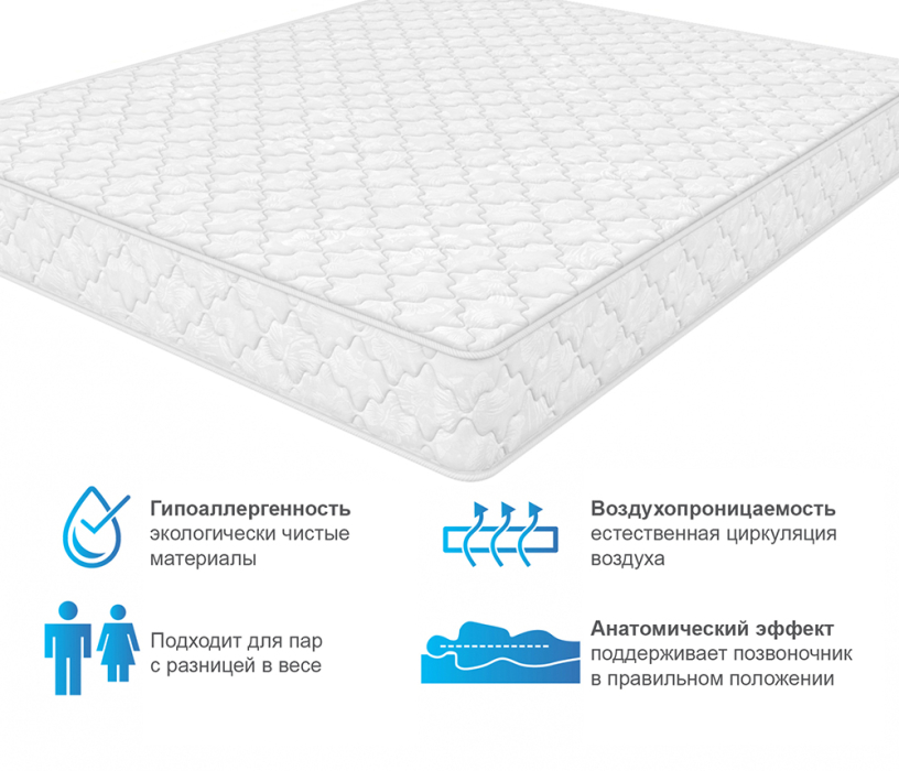 Другие размеры, Матрас ARMOS Сонплит (Трикот белый) 80х190 см