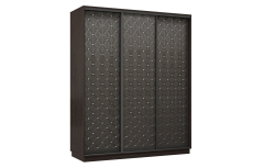 Шкафы-купе 3-х дверные, Шкаф-купе Премьер 22 (01РЧ;01РЧ;01РЧ) фасады ромб чёрный/трёхдверный/Профиль чёрный муар