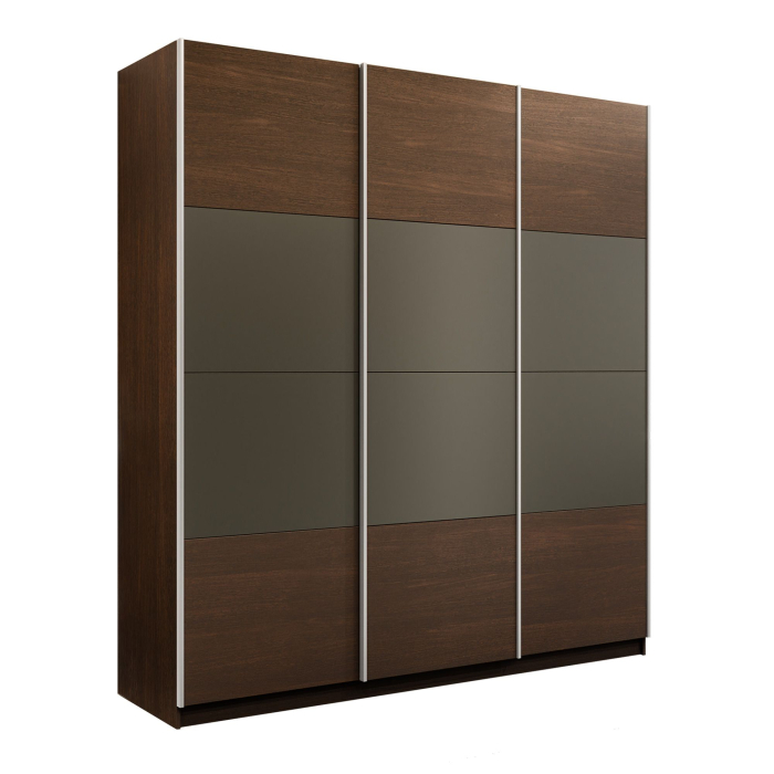 Шкафы-купе 3-х дверные, Шкаф-купе Эста 3-х дверный ДСП/Стекла хаки/Доводчик 300х66х240