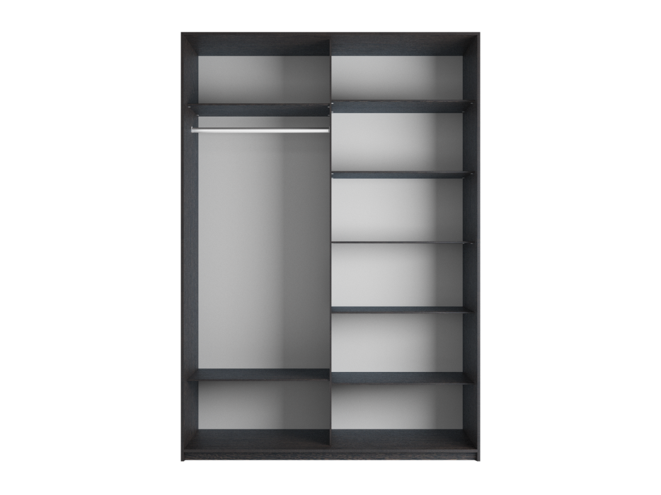 Шкафы-купе 2-х дверные, Шкаф-купе Прайм 2-х дверный Стекла черные/Доводчики 140х57х230