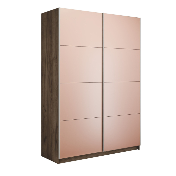 Шкафы-купе 2-х дверные, Шкаф-купе Прайм 2-х дверный Стекла пудра/Доводчики 160х57х230