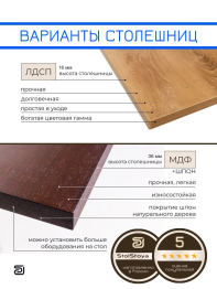 Стол компьютерный с регулировкой высоты для работы стоя 2 мотора BAZALT ЛДСП 125х75