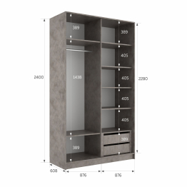 Шкаф-купе Эста 2-х дверный ДСП/Стекла фисташка/Доводчик 180х66х240