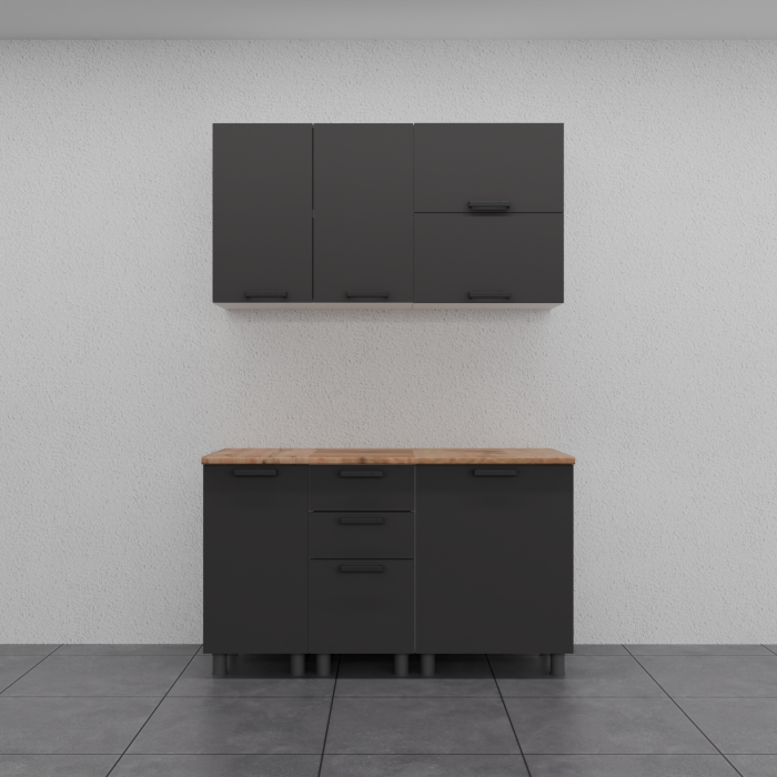 Кухонные гарнитуры, МК Аленушка 1,4м с ящ. Лаванда 