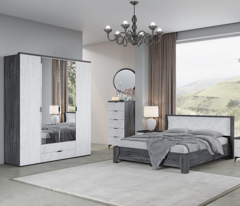 Комоды, Комод Шаде КМ-2904, черный ясень, санторини белый