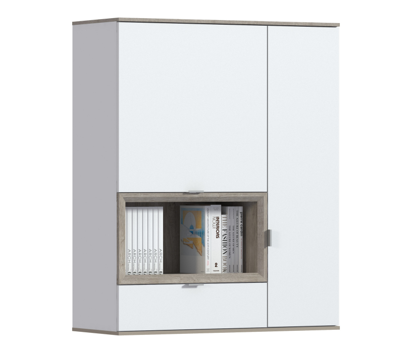 Настенные полки, Комод NAGOS СБ-3033 Белый Бриллиант,Дуб Риббек/Белый Бриллиант