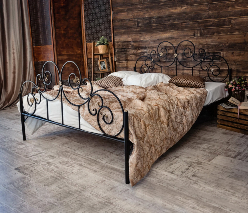 Кованые кровати, Кованая кровать Афина 1.6 с двумя спинками