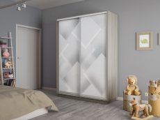 Шкафы-купе 2-х дверные, Шкаф-купе Экспресс 2-х дверный Фотопечать Квадрат Стекла 140х45х220