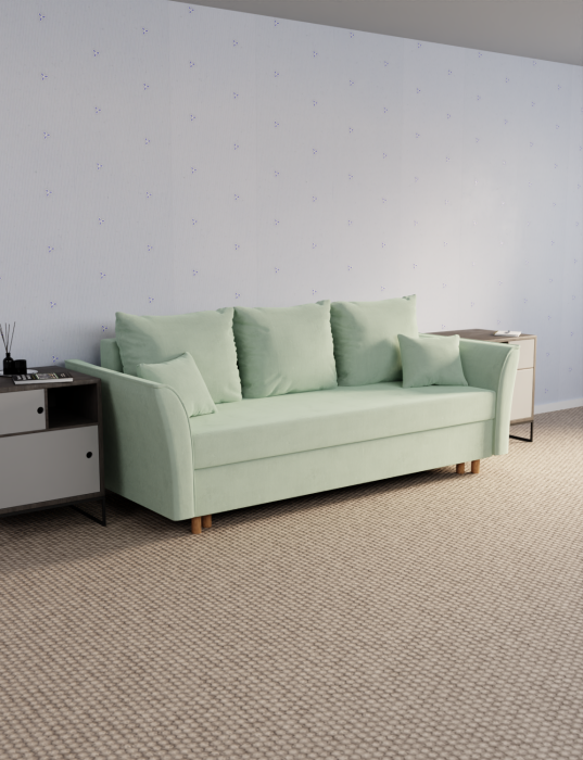 Диваны еврокнижки, Прямой диван Мелодия,еврокнижка,велюр