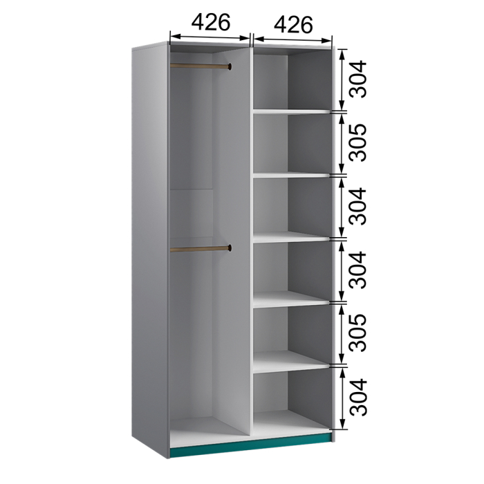 Шкафы двухстворчатые, Шкаф для одежды Кэнди КШ-3