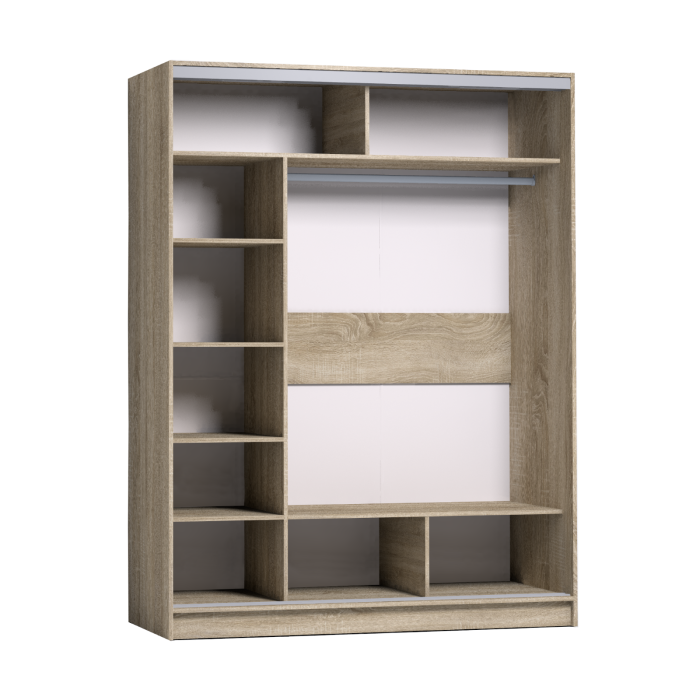 Шкафы-купе 2-х дверные, Шкаф-купе 2-дв  Strike 1600 зеркало/лдсп  (в2105*ш1600*г595)